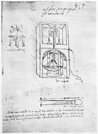 Fol. 54r aus dem Pariser Manuskript B, 1488-90 von Leonardo da Vinci